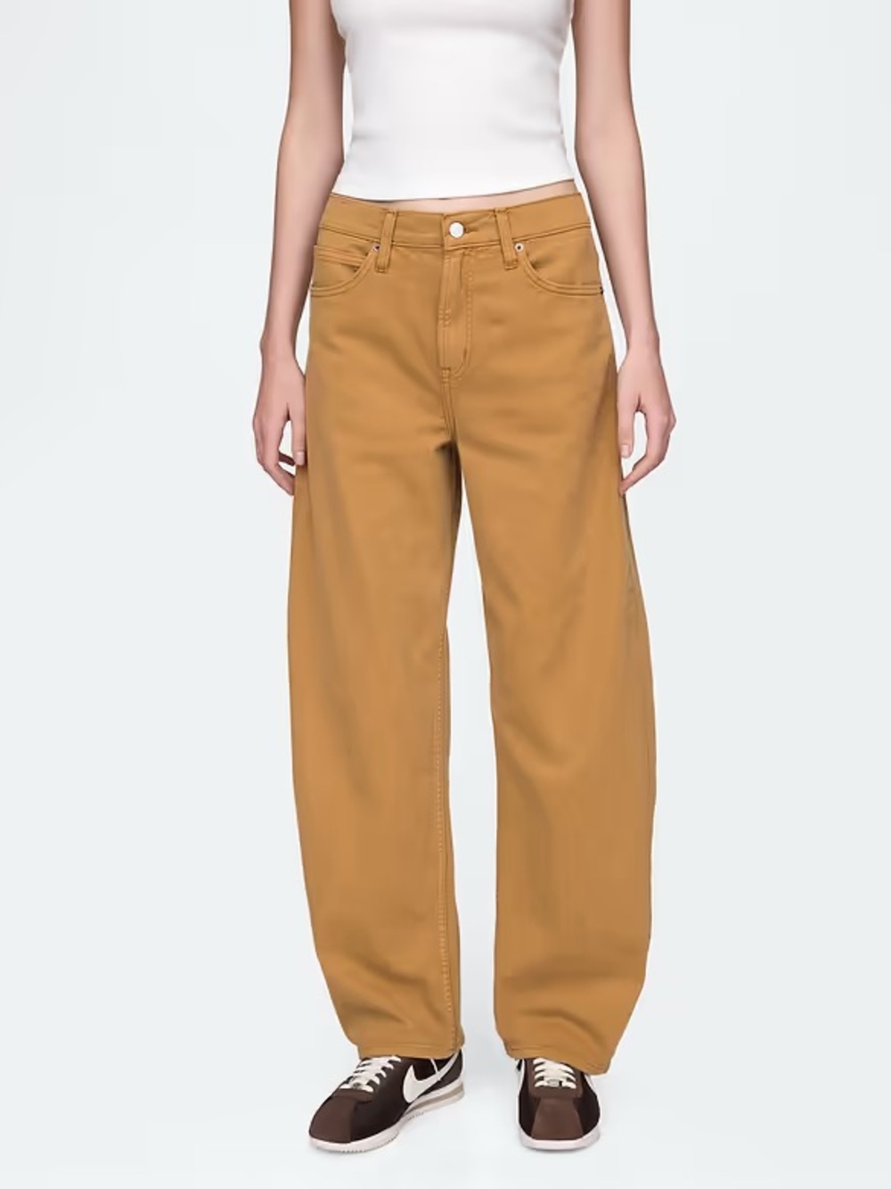 NWT Barrel High-Rise Jeans in Riverbed Brown- 27 Short